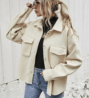Veste Oversized en Laine Mélangée - Chic et Pratique pour l'Hiver