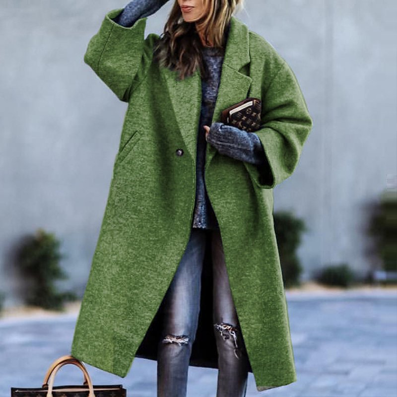Manteau Long Oversized en Laine - Style Color Block pour Chaleur Hivernale