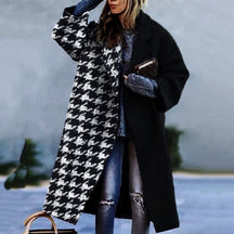 Manteau Long Oversized en Laine - Style Color Block pour Chaleur Hivernale