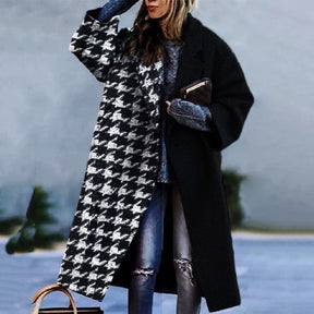 Manteau Long Oversized en Laine - Style Color Block pour Chaleur Hivernale