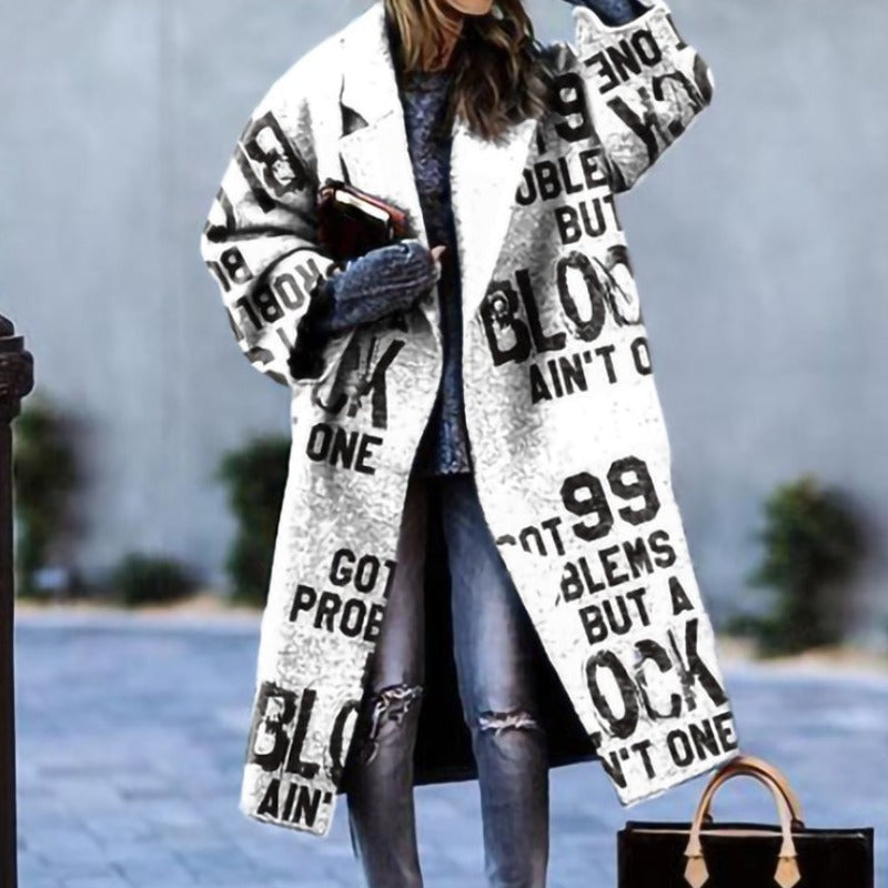Manteau Long Oversized en Laine - Style Color Block pour Chaleur Hivernale