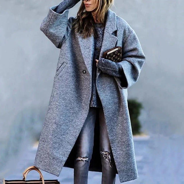 Manteau Long Oversize en Laine - Élégance et Confort pour l'Hiver