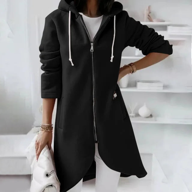 Veste à Capuche Douce pour Femmes - Confort et Poches Pratiques pour l'Hiver