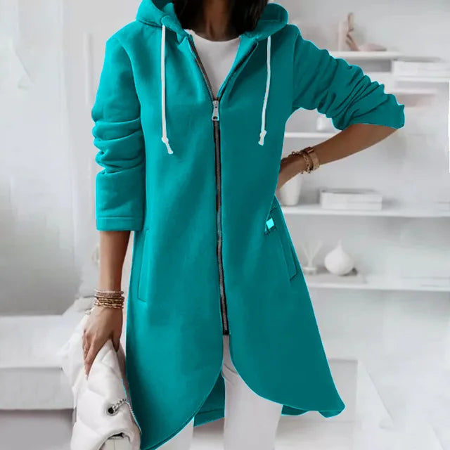 Veste à Capuche Douce pour Femmes - Confort et Poches Pratiques pour l'Hiver