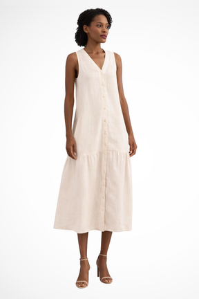 Robe Longue en Lin Femme | Élégante et Sans Manches