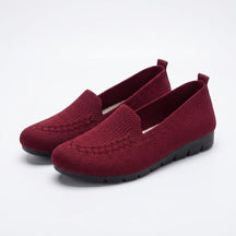Mocassins maille stretch slip-on femme silhouette basse bout arrondi