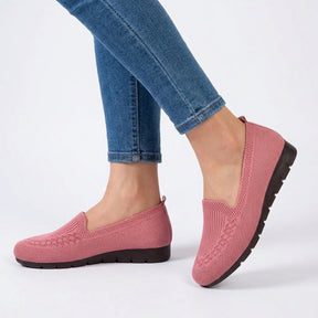 Mocassins maille stretch slip-on femme silhouette basse bout arrondi