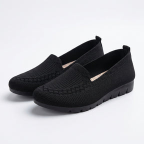 Mocassins maille stretch slip-on femme silhouette basse bout arrondi