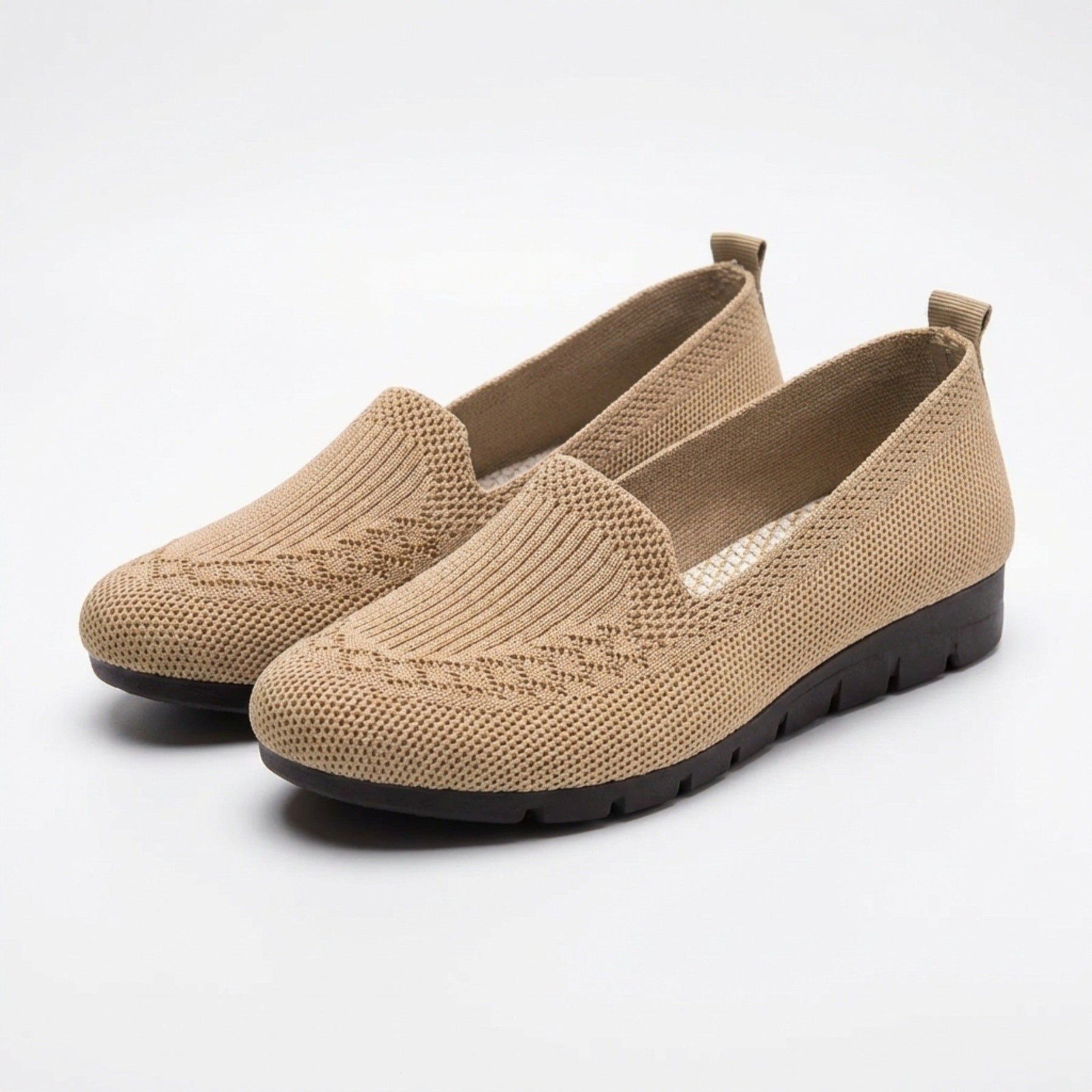 Mocassins maille stretch slip-on femme silhouette basse bout arrondi