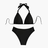 Maillot de bain triangle extensible liens réglables femme été