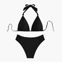 Maillot de bain triangle extensible liens réglables femme été
