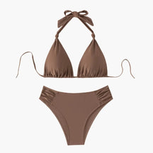 Maillot de bain triangle extensible liens réglables femme été