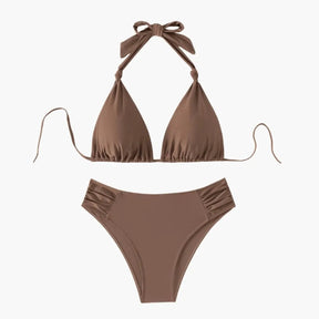 Maillot de bain triangle extensible liens réglables femme été
