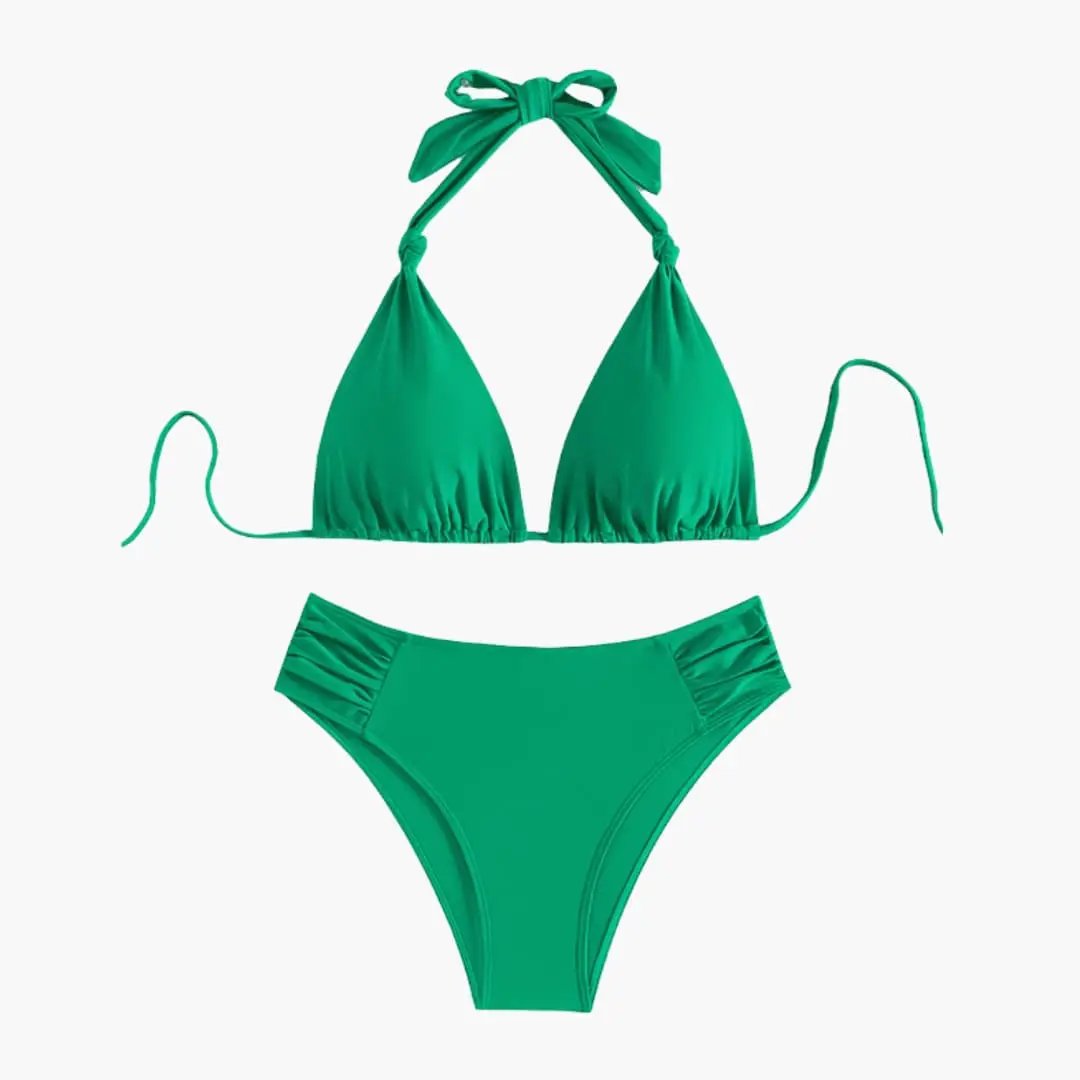 Maillot de bain triangle extensible liens réglables femme été