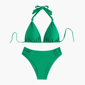 Maillot de bain triangle extensible liens réglables femme été