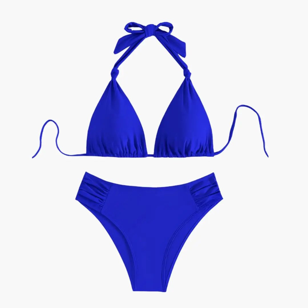 Maillot de bain triangle extensible liens réglables femme été