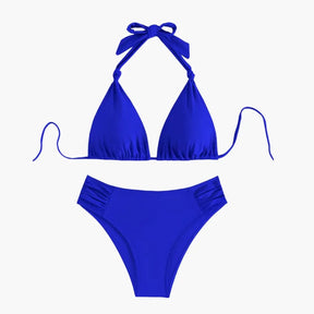 Maillot de bain triangle extensible liens réglables femme été