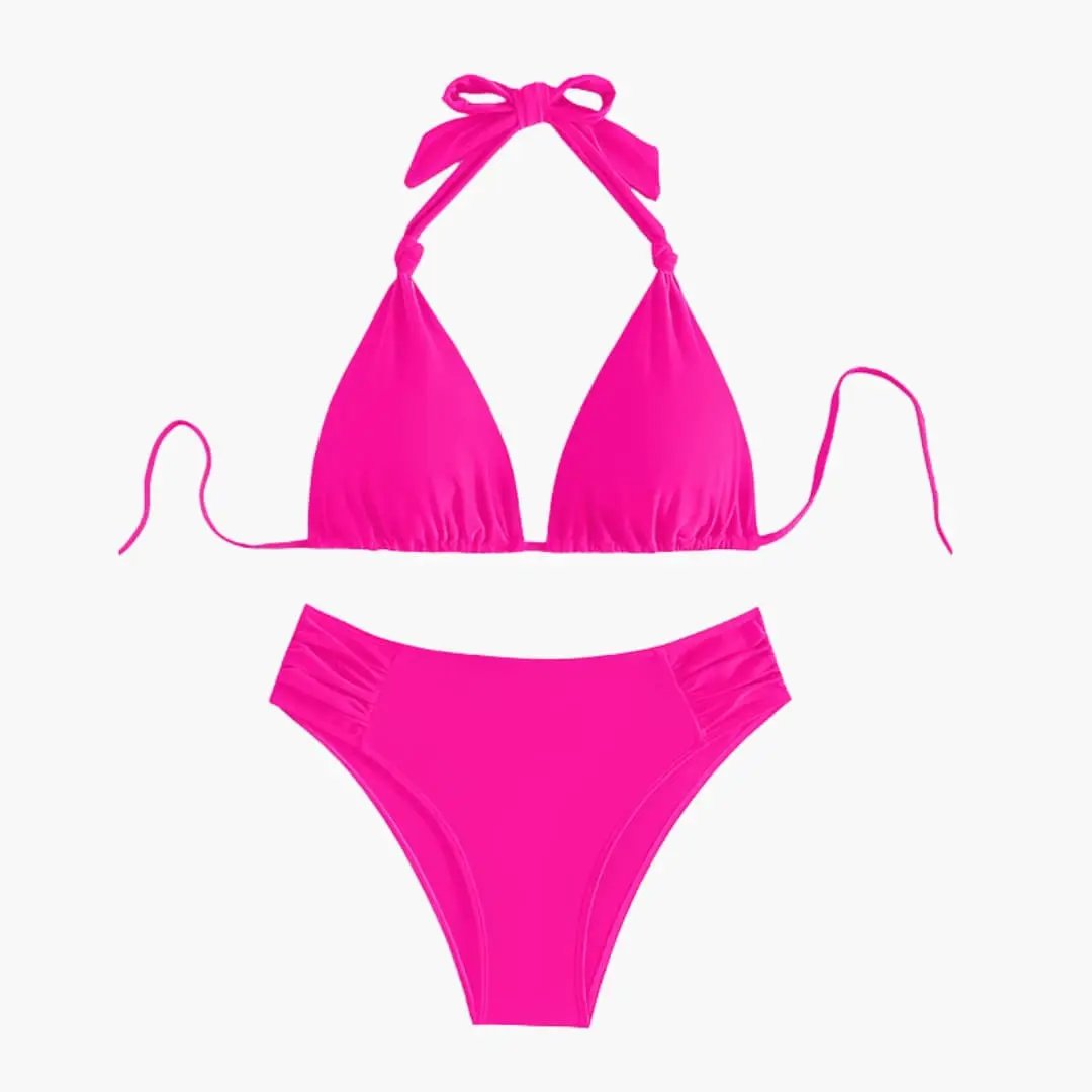 Maillot de bain triangle extensible liens réglables femme été