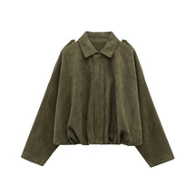 Veste Bomber en Suède pour Femmes - Style Vintage et Confort Ample