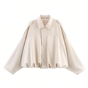 Veste Bomber en Suède pour Femmes - Style Vintage et Confort Ample