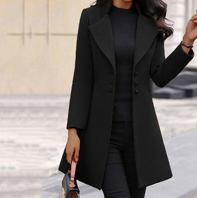 Manteau Femme en Laine Mélangée - Élégant et Sur Mesure pour l'Hiver