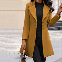 Manteau Femme en Laine Mélangée - Élégant et Sur Mesure pour l'Hiver