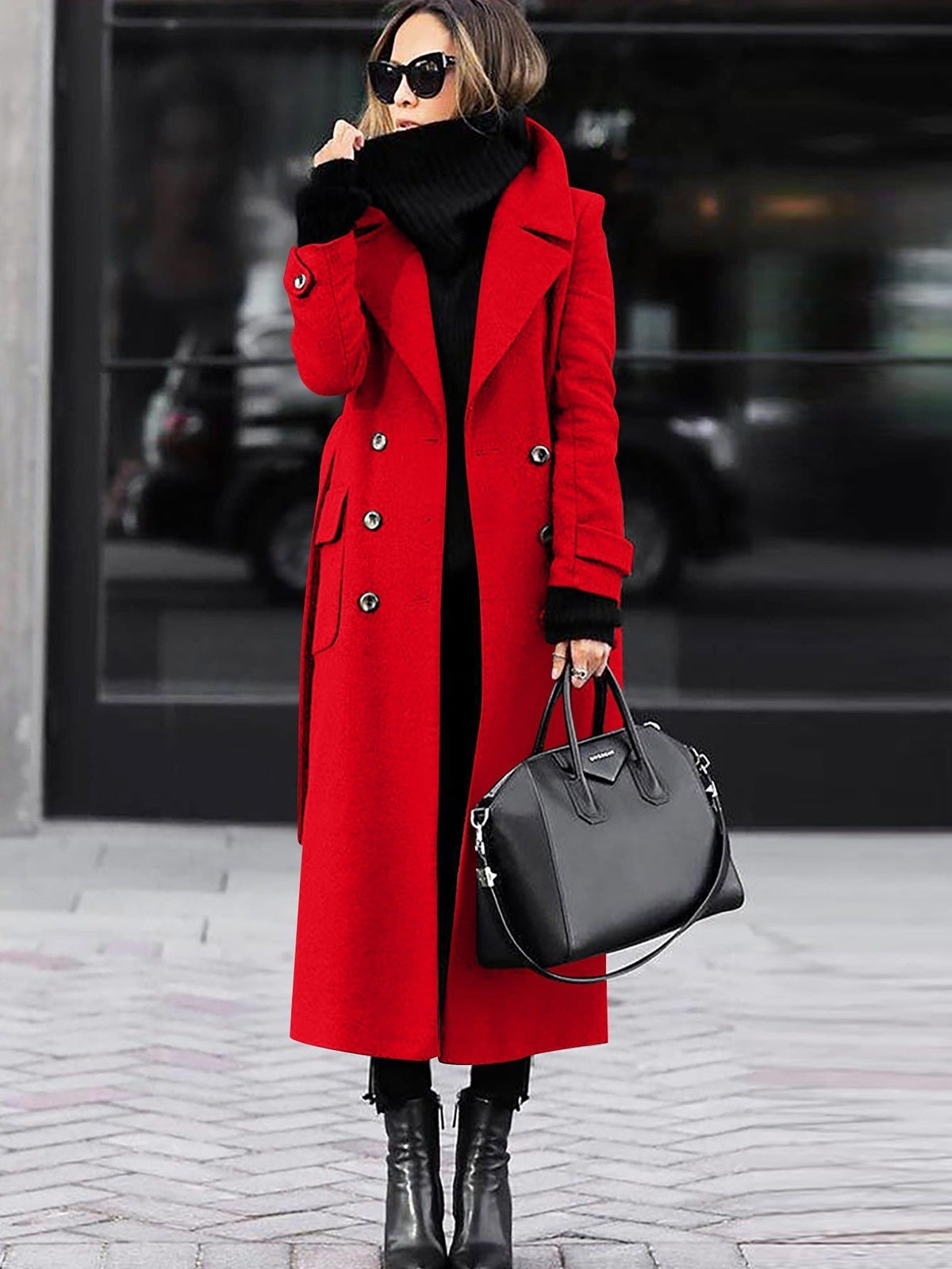 Manteau en Laine pour Femme - Design Double Boutonnage et Élégance Classique