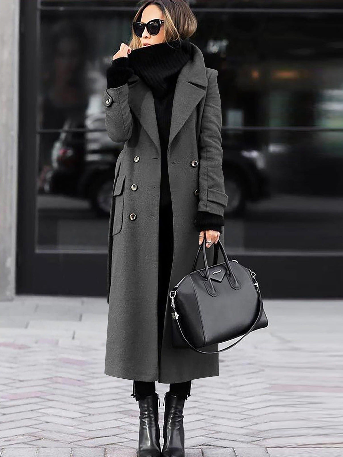 Manteau en Laine pour Femme - Design Double Boutonnage et Élégance Classique