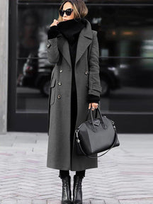 Manteau en Laine pour Femme - Design Double Boutonnage et Élégance Classique