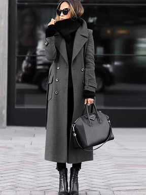 Manteau en Laine pour Femme - Design Double Boutonnage et Élégance Classique