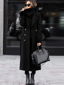 Manteau en Laine pour Femme - Design Double Boutonnage et Élégance Classique