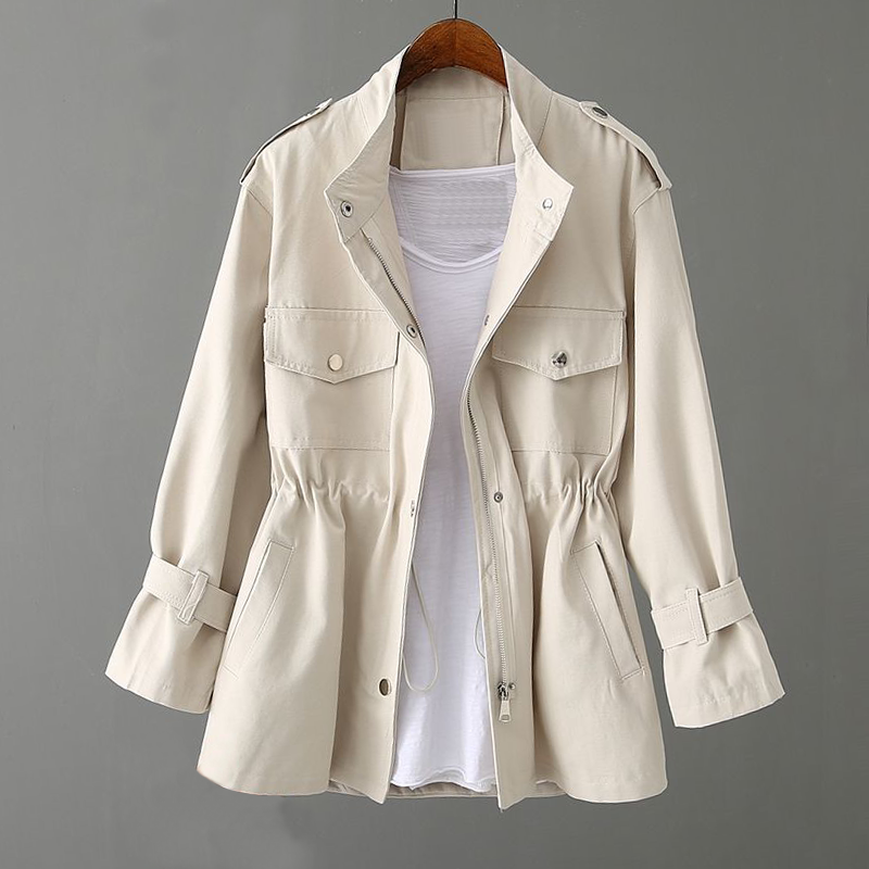 Manteau Trench Femme Chic - Poches à Rabat et Ajustement Slim