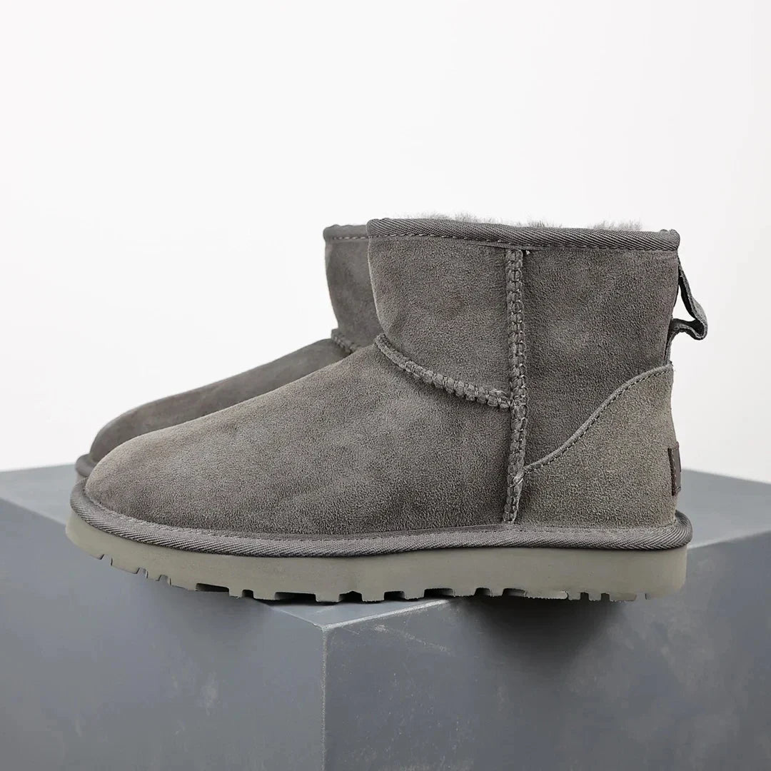 Bottes à Plateforme Grises pour Femmes - Doublure en Fourrure Chaude et Confortable