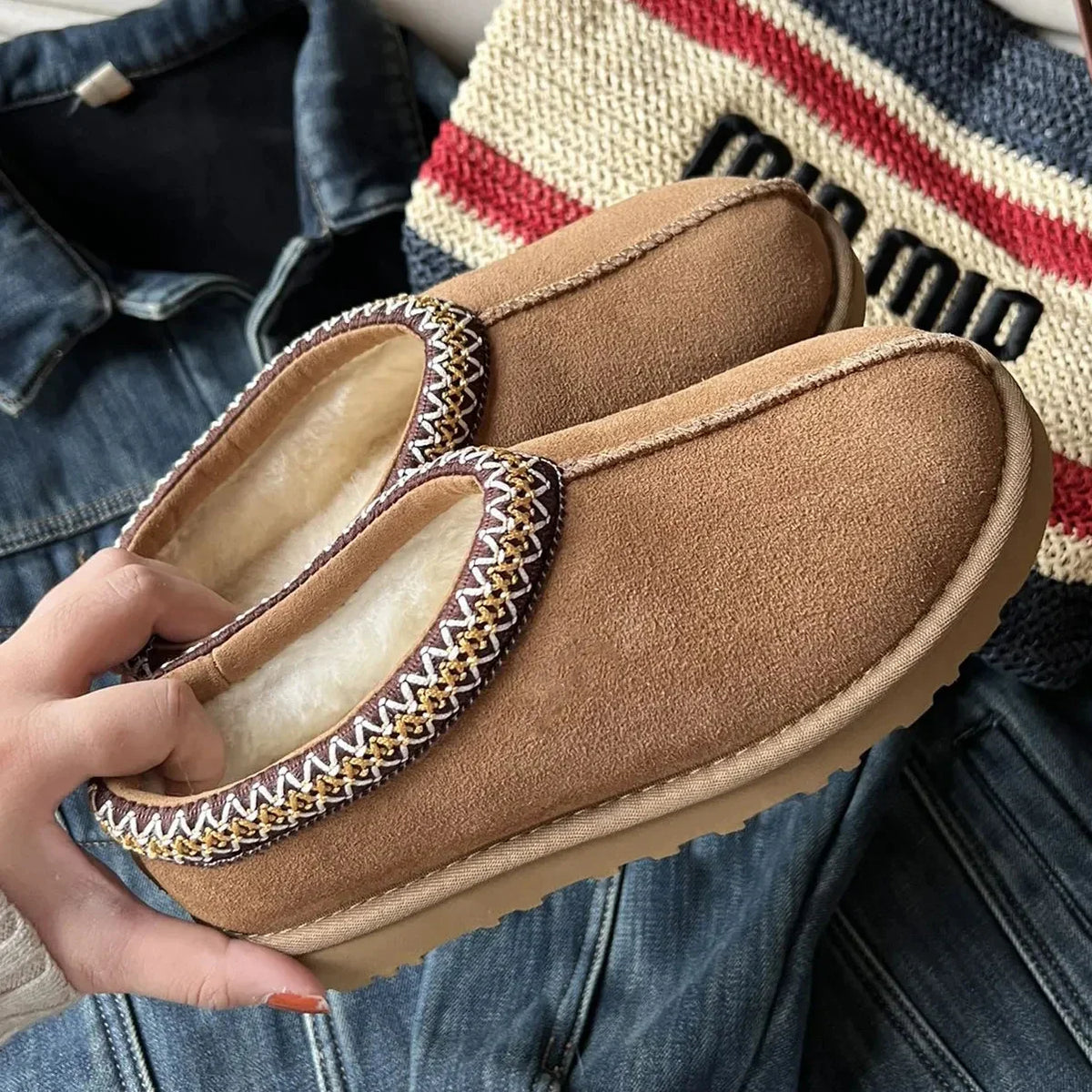 Bottes à Plateforme Marron pour Femmes - Confort et Doublure en Fourrure