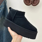 Bottes Mini Noires pour Femmes - Confort et Doublure en Fourrure