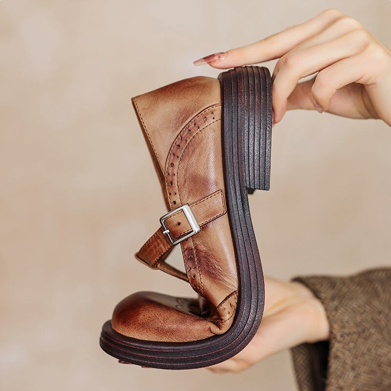 Sandales Mary Jane en cuir vegan femme élégantes à semelle rembourrée