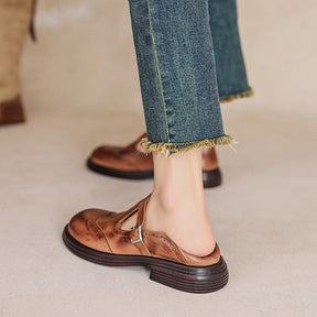 Sandales Mary Jane en cuir vegan femme élégantes à semelle rembourrée