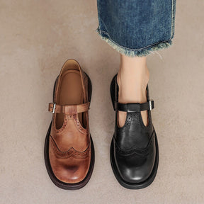 Sandales Mary Jane en cuir vegan femme élégantes à semelle rembourrée