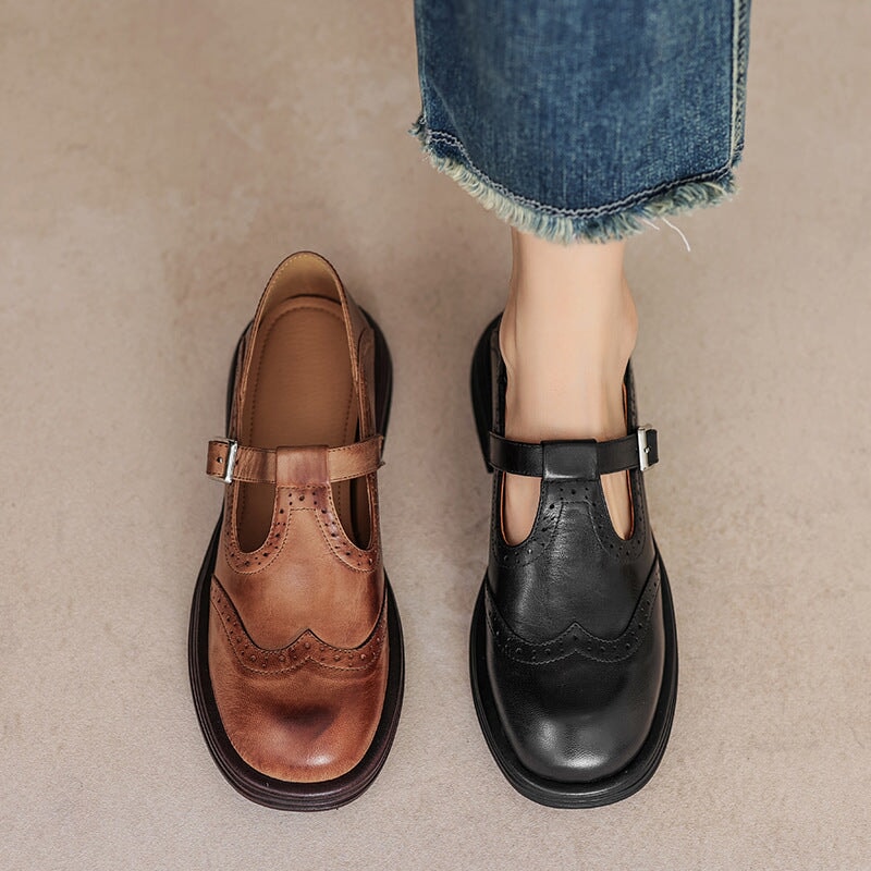 Sandales Mary Jane en cuir vegan femme élégantes à semelle rembourrée