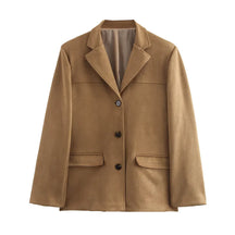 Veste en Suède Marron pour Femmes - Style Vintage et Confort Doux