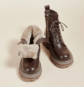 Bottes Imperméables en Fourrure pour Femmes - Confort Hivernal et Semelle Antidérapante