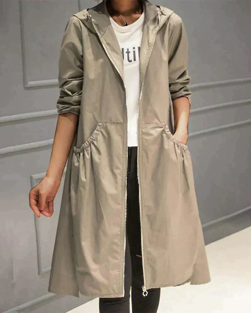 Veste Impermeable pour Femmes - Légère, Longueur Genou, Coupe Décontractée