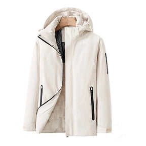 Veste Imperméable pour Femmes - Capuche Détachable et Poches Zippées