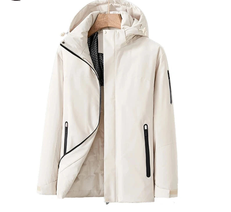 Veste Imperméable pour Femmes - Capuche Détachable et Poches Zippées