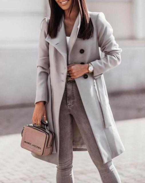 Manteau Long en Laine pour Femmes - Élégant et Ceinturé pour un Style Classique