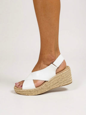 Sandales compensées espadrille tressées réglables esprit estival pour femme