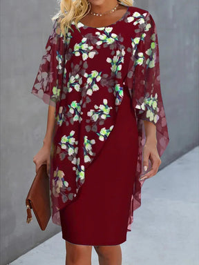 Robe invitée mariage imprimé floral voile de mousseline fluide et raffinée