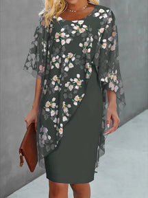 Robe invitée mariage imprimé floral voile de mousseline fluide et raffinée