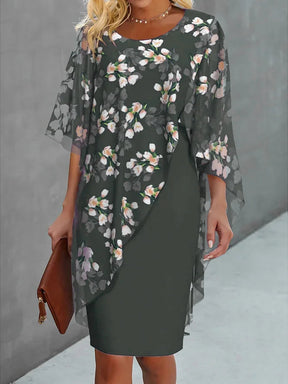 Robe invitée mariage imprimé floral voile de mousseline fluide et raffinée
