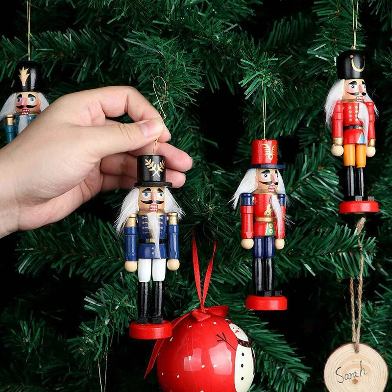 Ornements Casse-Noisette en Bois - Ensemble de 6 Décorations Festives